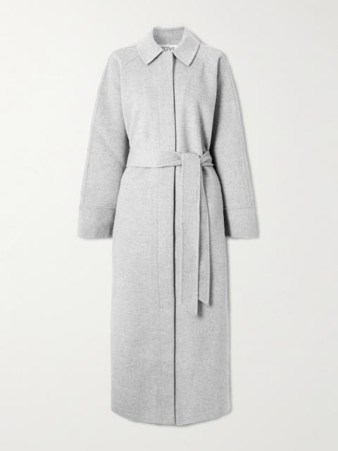 Yoonmi Belted Brushed Wool-blend Coat
