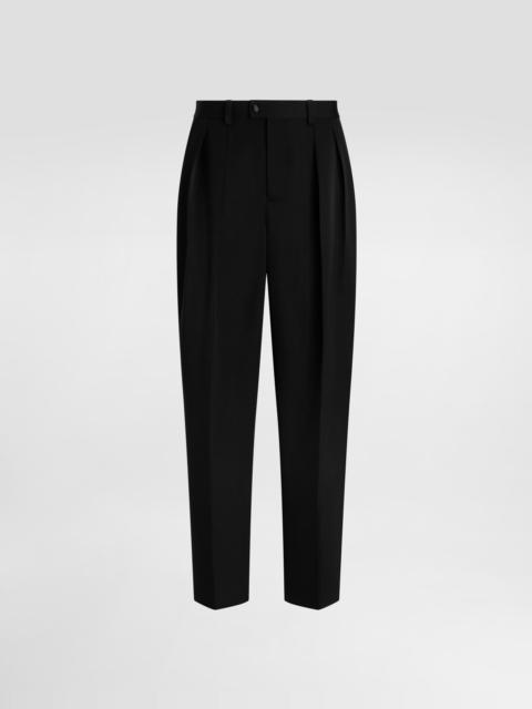 Wool gabardine trousers
