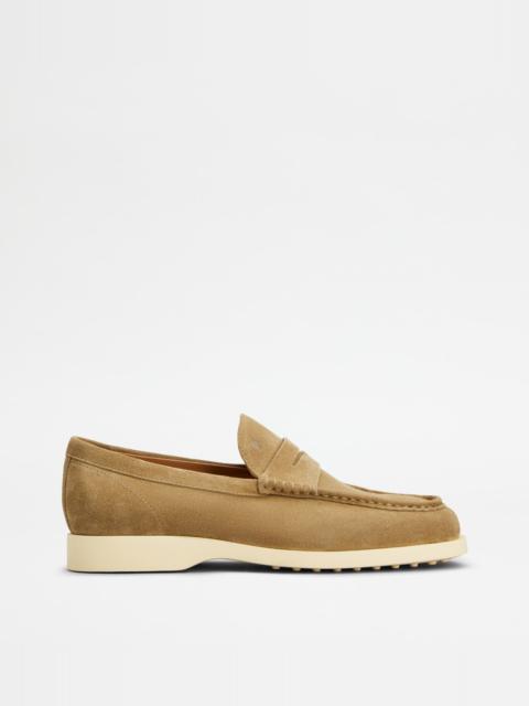 LOAFERS IN SUEDE - BEIGE