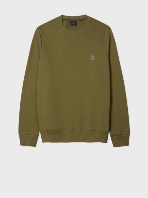 Khaki Organic Cotton Zebra Logo Sweatshirt