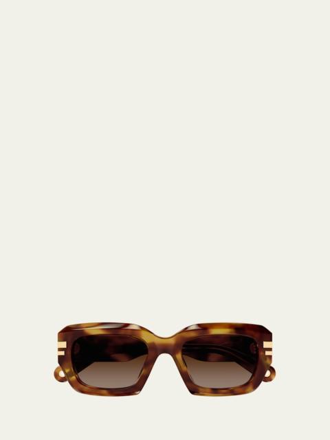 Rectangle Acetate Sunglasses