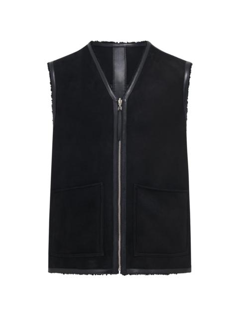 Snowdon Reversible Vest in Black Shearling