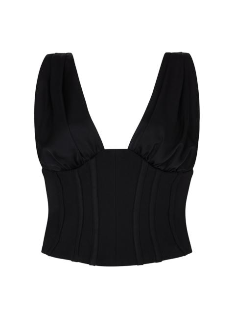 Maeve Satin And Cady Corset Top black