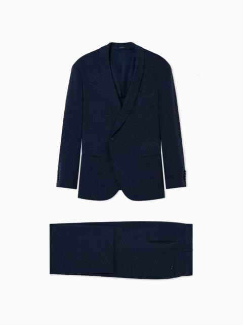 CUPRO BLEND JACQUARD SUIT