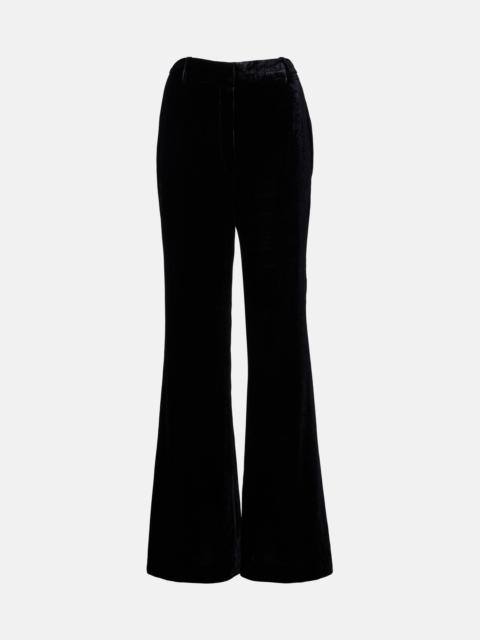 Effy high-rise flared velvet pants