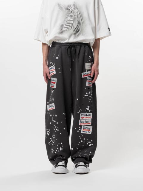 Embellished Sticker Sweat Pants