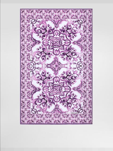 Majolica-print terry beach towel