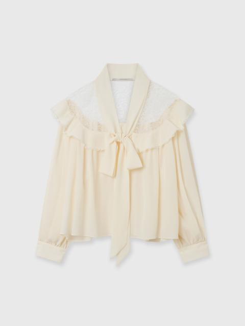 Silk Crêpe de Chine Pussybow Shirt