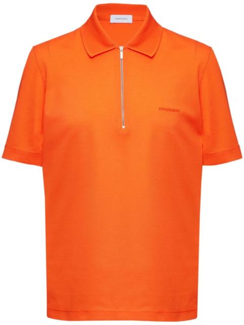 half-zip polo top