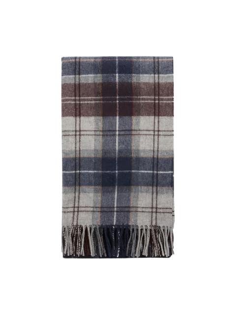 plaid fringed scarf