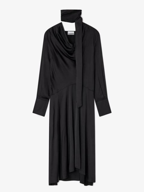 BLACK SCARF DRESS