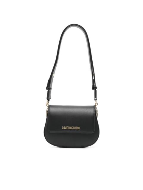 logo-plaque curved cross body bag