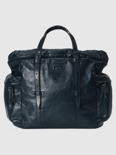 Drawstring tote bag with tonal Double G