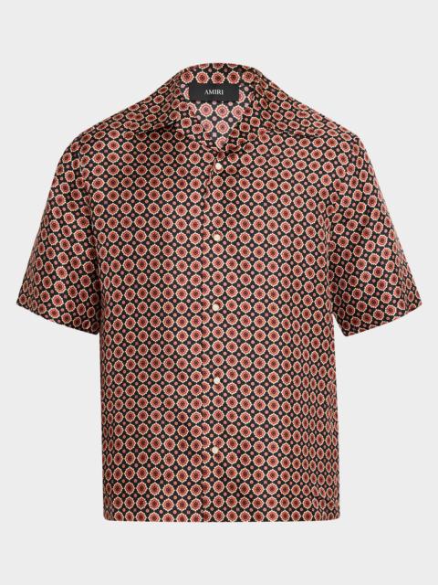 Men & apos;s Silk Medallion Camp Shirt