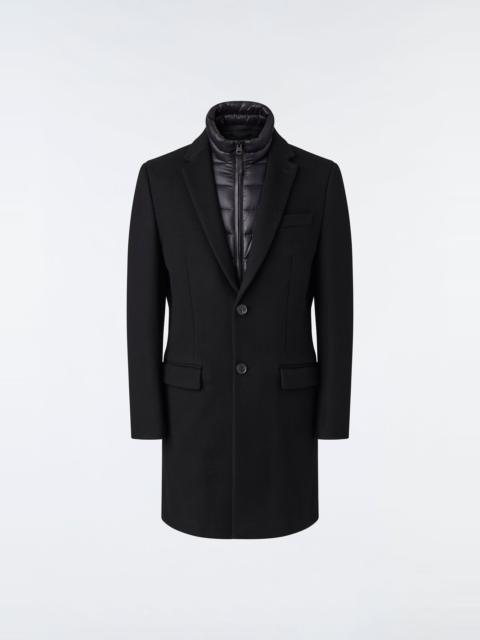 SKAI double-face wool 2-in-1 top coat with removable down liner