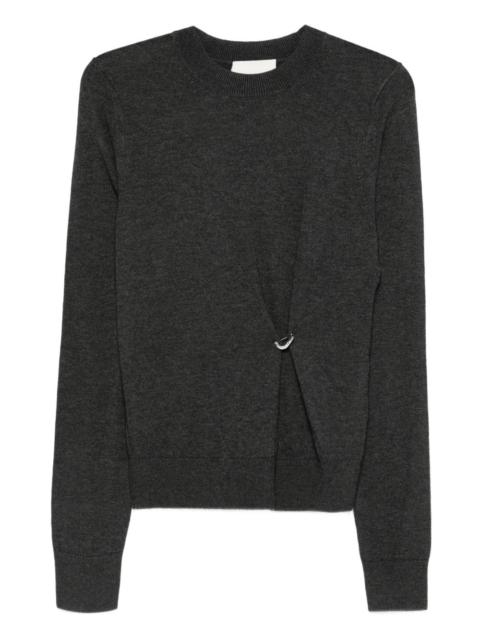 ring-detail crew-neck sweater
