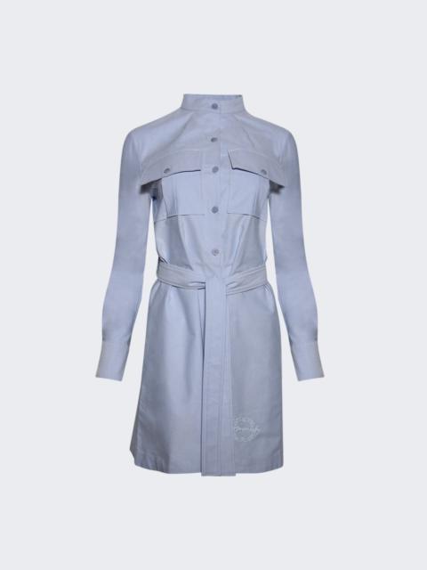 Military Dress With Back Embroidery Baby Blue