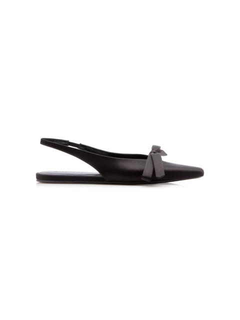 Nano Bow-Detailed Satin Slingback Pumps black
