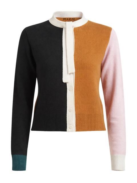 CASHMERE COLOR-BLOCK CARDIGAN