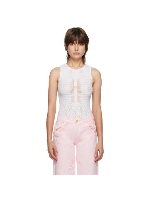 White Zebra Net Bodysuit