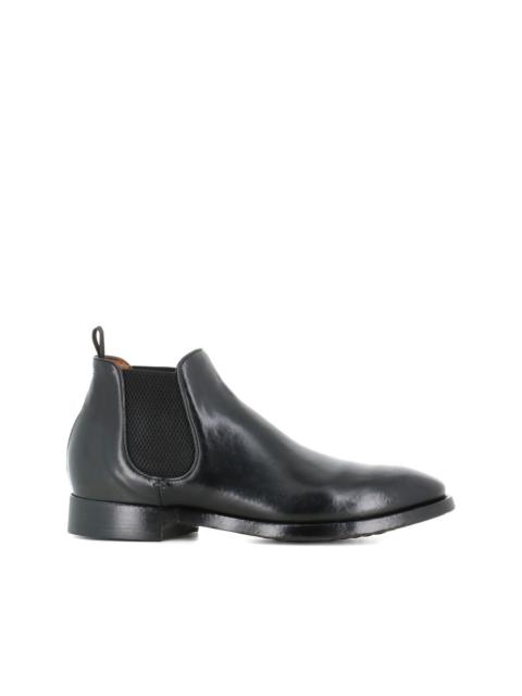 elastic-panel leather boots