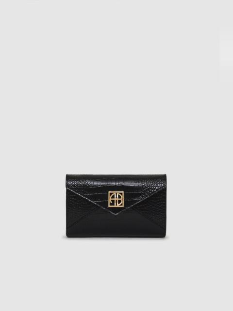 Small Elly Clutch - Black Embossed