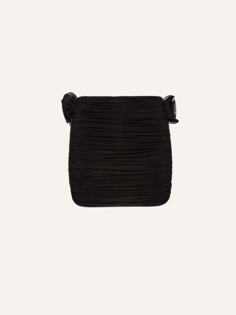 Ruched cupro mini skirt in black