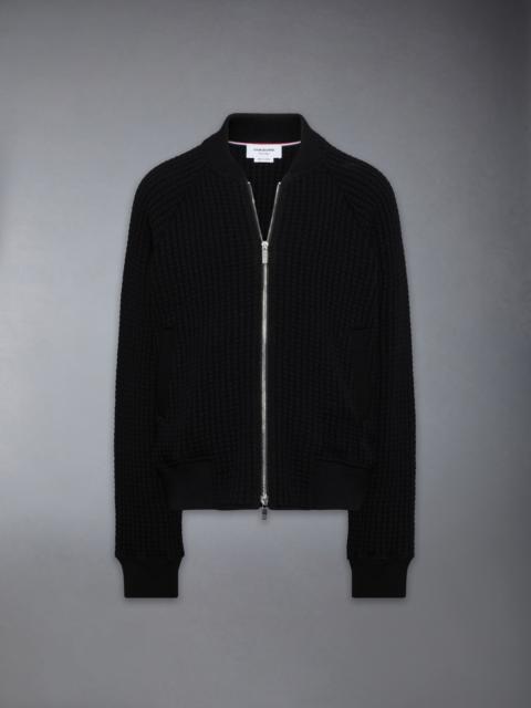 WOOL WAFFLE RAGLAN 4-BAR BOMBER JACKET