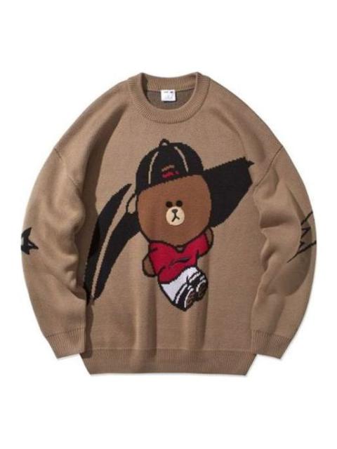 Li-Ning x LINE FRIENDS Graphic Crew Neck Sweater 'Brown' AMBQ046-1