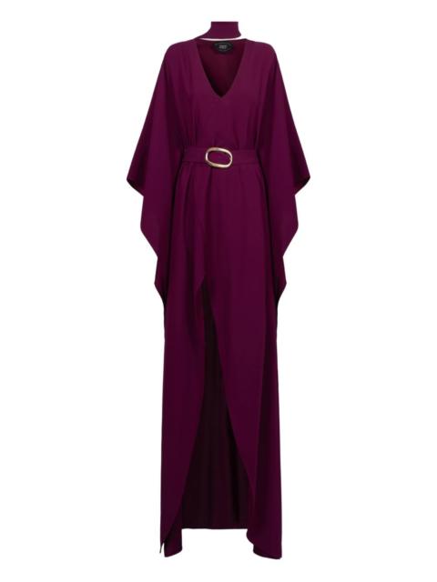 Cassandra belted  V-neck dress