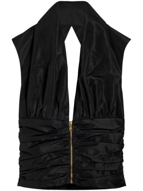 square shoulder sleeveless top