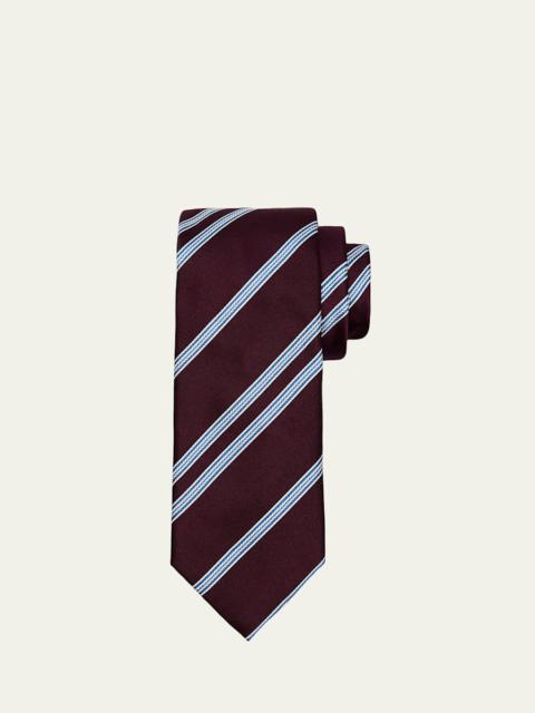 Men's Herringbone Stripe Jacquard Silk Tie