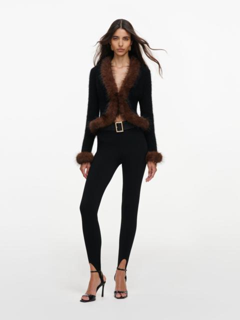Black Faux Fur Knit Cardigan