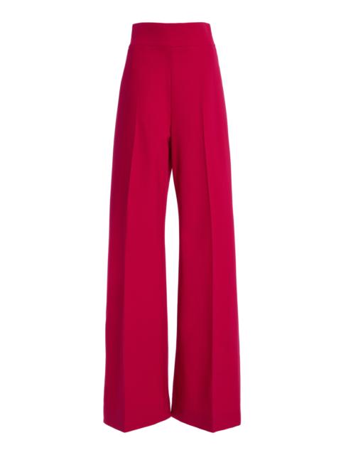 Bi-Stretch Wool Tailoring Wide-Leg Pants berry