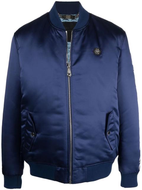 logo-print bomber jacket