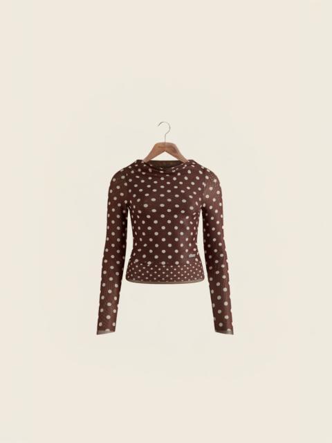 DOUBLE LAYER POLKA DOT MESH LONG SLEEVE