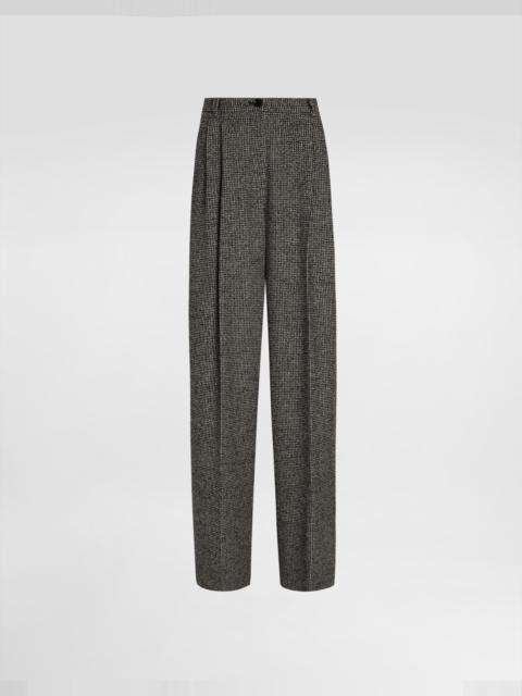 Wool blend trousers with dotted print