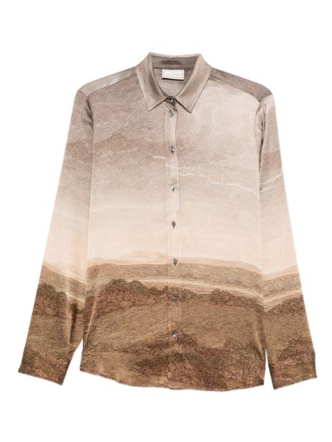 landscape-print shirt