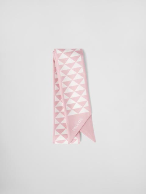 Printed silk twill scarf