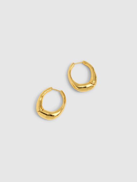 Hammered Puffy Medium Hoop Earrings