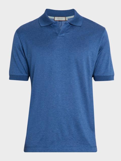 Men's Cotton Johnny Collar Polo Shirt