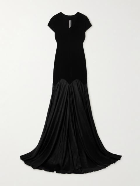 Lido Divine Stretch-jersey And Silk-habotai Gown