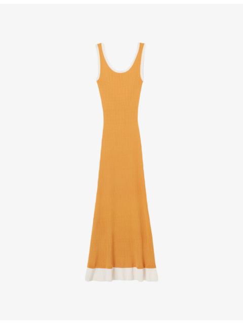 Sleeveless Round-Neck Knitted Midi Dress