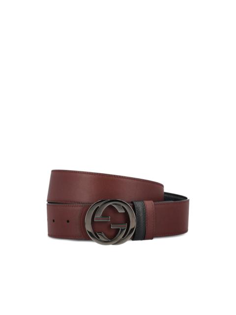 Interlocking G calfskin belt