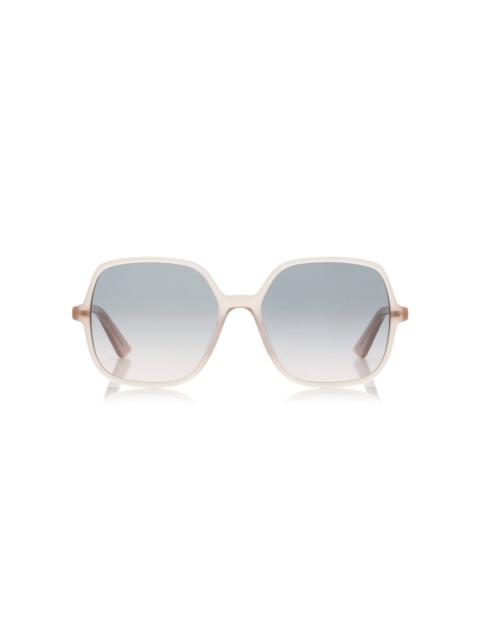 Judy Square-Frame Acetate Sunglasses ivory