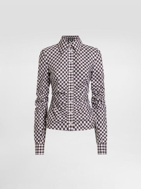 Cotton twill check shirt