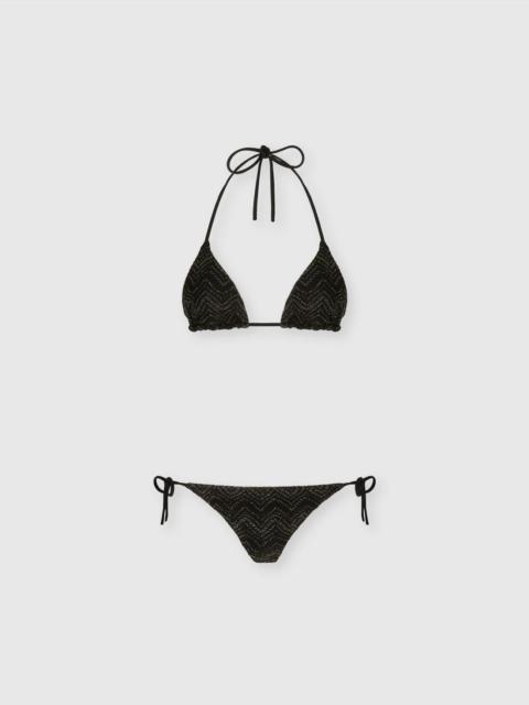 Zig zag lamé viscose bikini