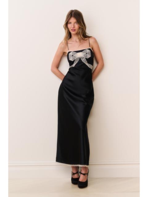 Isolie Lace Bow Crepe Maxi Dress