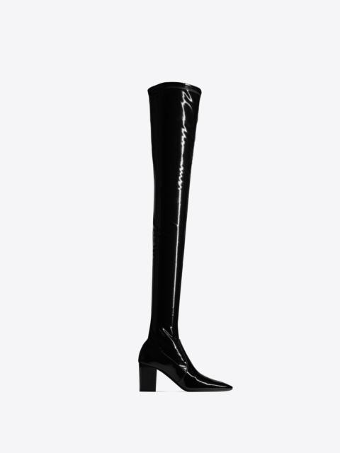 betty over-the-knee boots in stretch vinyl