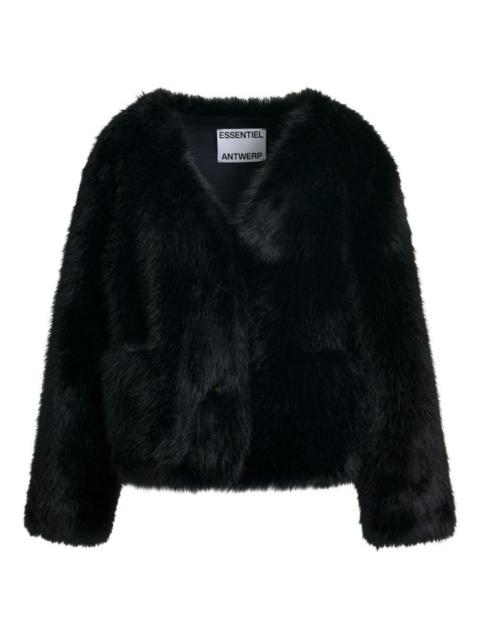 faux-fur button jacket